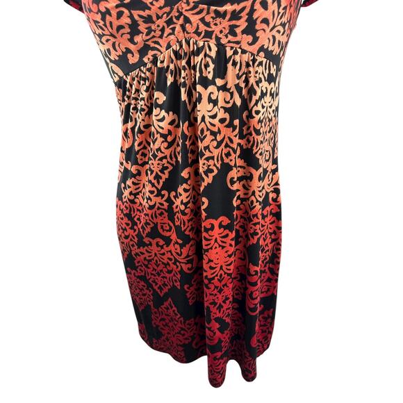 Soma Ombre Damask Short Sleeve V-Neck Jersey Mini Lightweight Sleep Dress Large - Picture 4 of 9